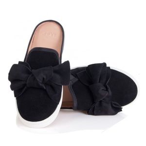 UGG lucy bow slip on suede mule sneakers black 7